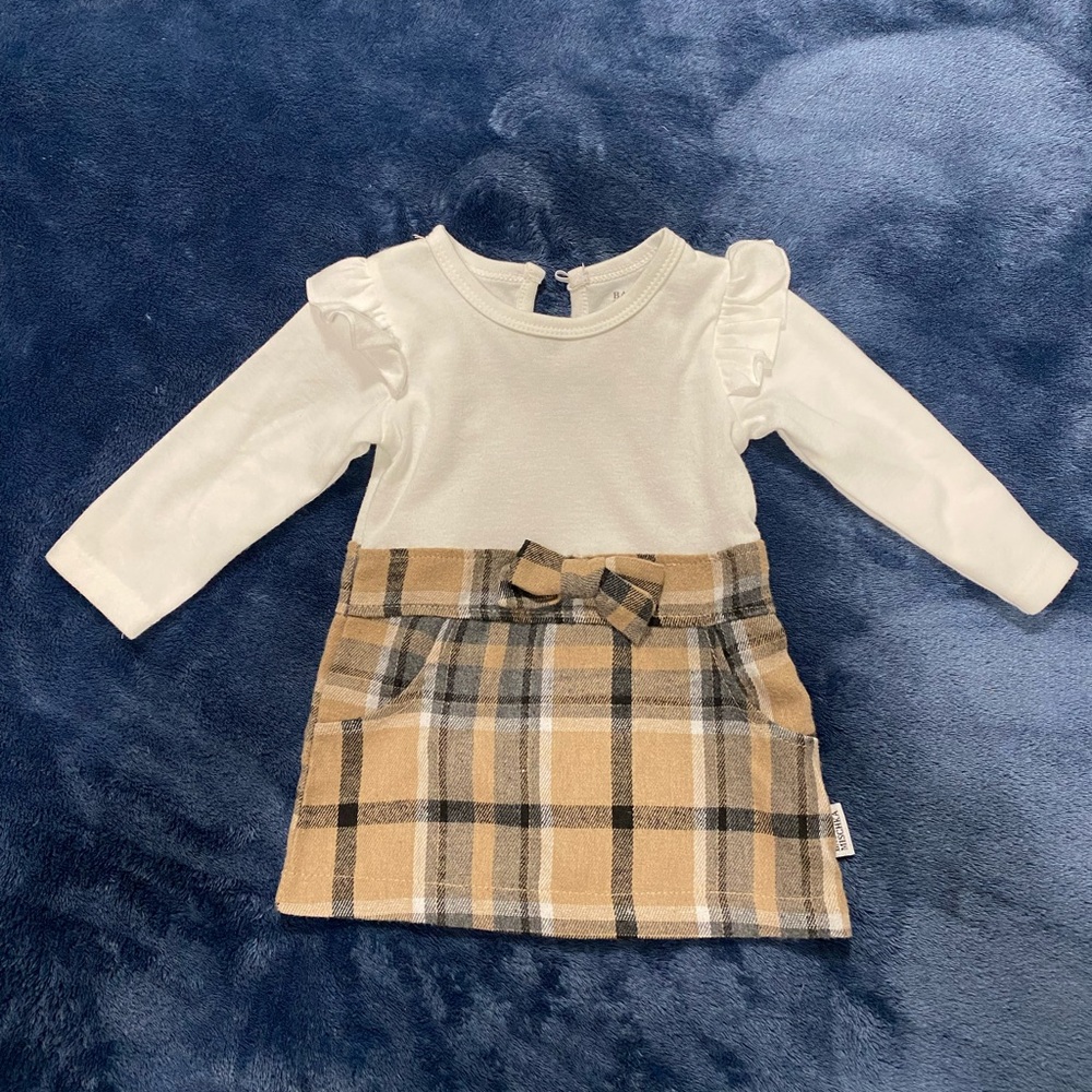 Badgley Mischka Plaid dress for baby- worn once